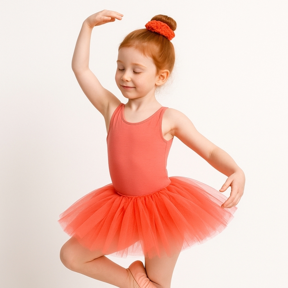 Handmade Chenille Crochet Scrunchie Ballerina Hair Accessory Coral